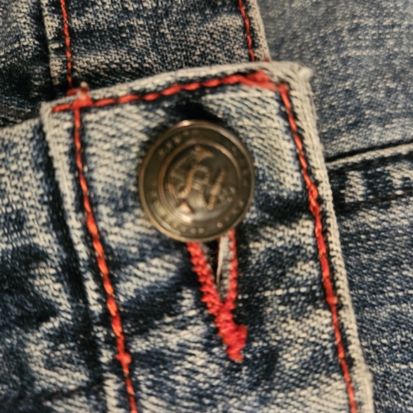 Polo Jeans Co~ Patch Pocket  Knee Skirt~ Vintage ~ Size 6~Red Stiching - Picture 15 of 15